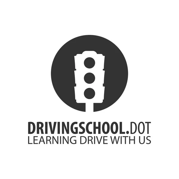Logo de l'école de conduite et modèle d'emblème. Auto éducation. Illustration vectorielle . — Image vectorielle