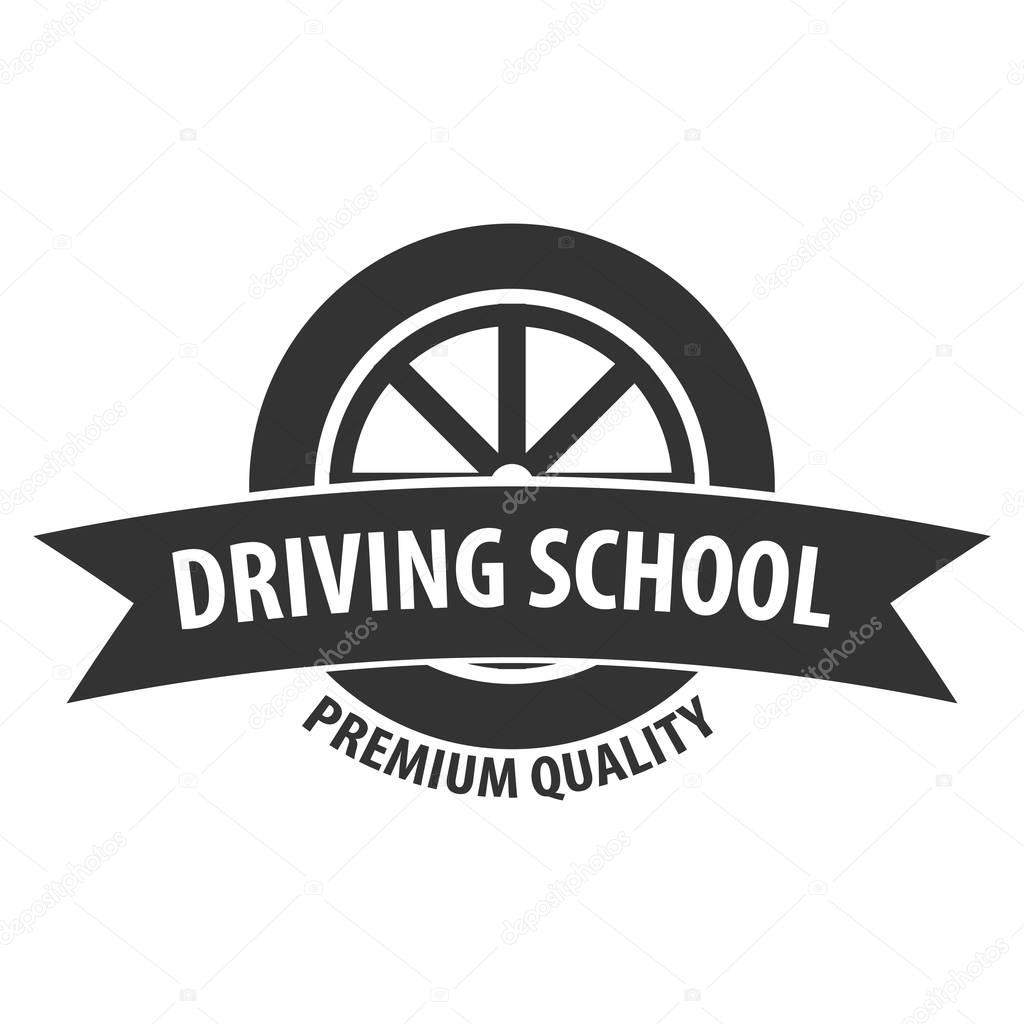 Driving school logo and emblem template. Auto education. Vector illustration