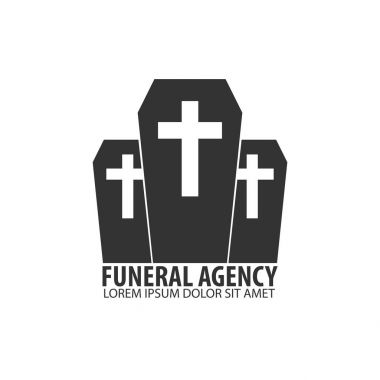 Cenaze evi girişim tören hizmet. Cenaze Ajansı. Vektör logo ve amblem.