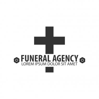 Cenaze evi girişim tören hizmet. Cenaze Ajansı. Vektör logo ve amblem.