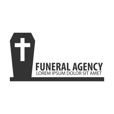 Cenaze evi girişim tören hizmet. Cenaze Ajansı. Vektör logo ve amblem.