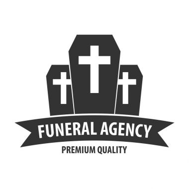Cenaze evi girişim tören hizmet. Cenaze Ajansı. Vektör logo ve amblem.