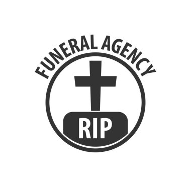 Cenaze evi girişim tören hizmet. Cenaze Ajansı. Vektör logo ve amblem.