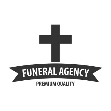 Cenaze evi girişim tören hizmet. Cenaze Ajansı. Vektör logo ve amblem.