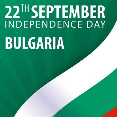 Bağımsızlık günü Bulgaristan. Bayrak ve vatansever afiş. Vektör çizim.