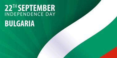 Bağımsızlık günü Bulgaristan. Bayrak ve vatansever afiş. Vektör çizim.