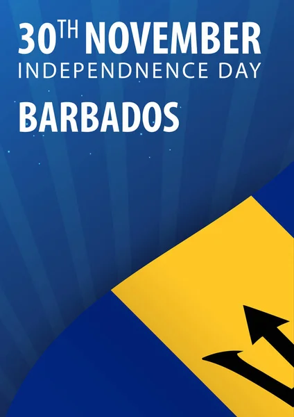 Independence day of Barbados. Flag and Patriotic Banner. Vector illustration. — Stock Vector