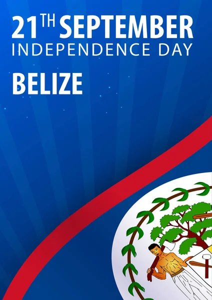 Independence day of Belize. Flag and Patriotic Banner. Vector illustration. — Stock Vector