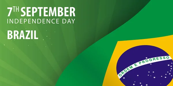 Jour de l'indépendance du Brésil. Drapeau et bannière patriotique. Illustration vectorielle . — Image vectorielle
