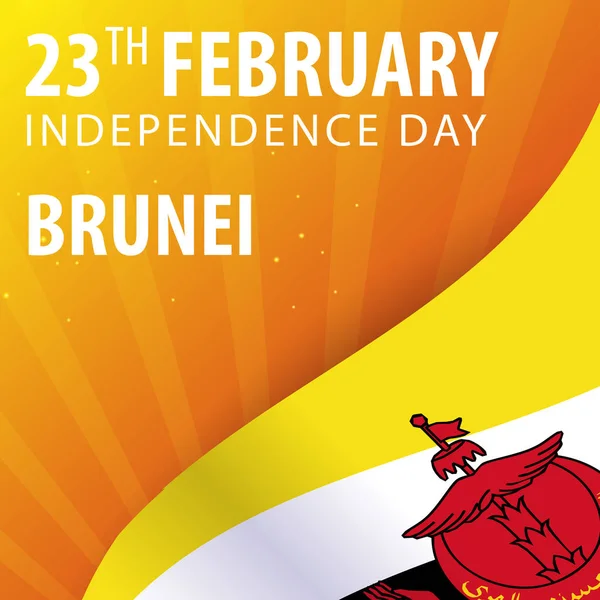 Independence day of Brunei. Flag and Patriotic Banner. Vector illustration. — Stock Vector