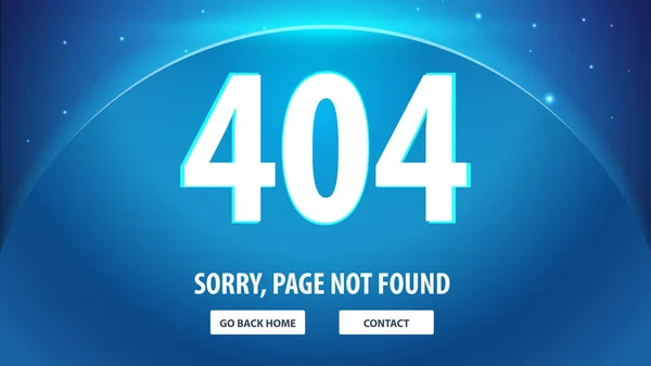 404 Errore con spazio sullo sfondo. Pagina non trovata. Modello UI UX per il sito web. Illustrazione vettoriale . — Vettoriale Stock