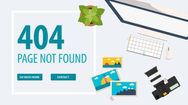404 hatası. Sayfa bulunamadı. UI Ux Şablon Web sitesi için. Vektör çizim.