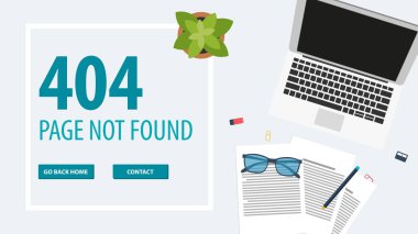 404 hatası. Sayfa bulunamadı. UI Ux Şablon Web sitesi için. Vektör çizim.