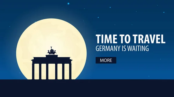Tiempo para viajar. Viajar a Alemania. Alemania está esperando. Ilustración vectorial . — Vector de stock