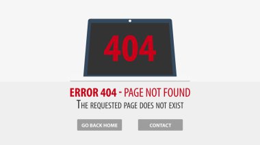 404 hatası. Sayfa bulunamadı. UI Ux Şablon Web sitesi için. Vektör çizim.