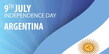 Arjantin Bağımsızlık günü. Bayrak ve vatansever afiş. Vektör çizim.