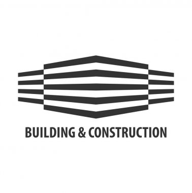 Bina logosunu görmeniz gerekir. Tasarım departmanı. Modern binalar. Şirket simgeler.