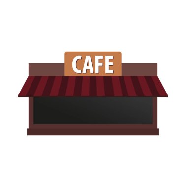 Sokak Cafe. Coffeeshop. City café. Düz tasarım konsepti. Vektör çizim