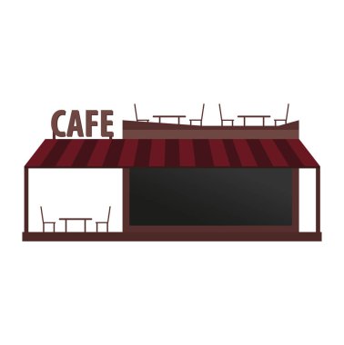 Sokak Cafe. Coffeeshop. City café. Düz tasarım konsepti. Vektör çizim