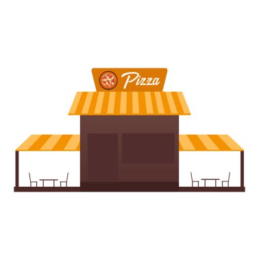 Sokak Cafe. Coffeeshop. City café. Düz tasarım konsepti. Vektör çizim