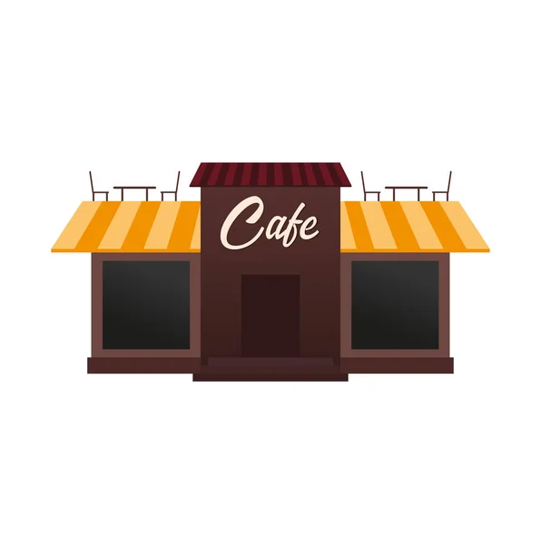 Street Cafe. Coffeeshop. Café de la ville. Concept de design plat. Illustration vectorielle — Image vectorielle