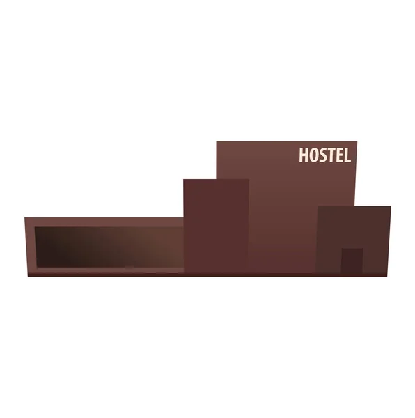 Edificio del albergue. Casa de huéspedes. Edificio del hotel. Viajes . — Vector de stock