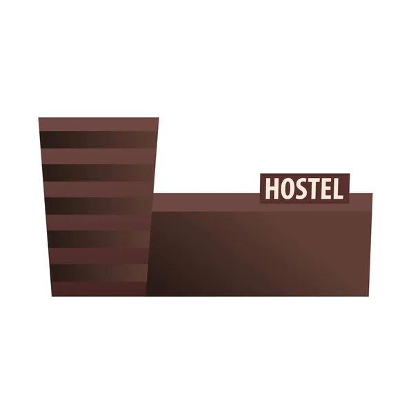 Hostel building. Guest house. Hotel building. Travel. — Stock Vector