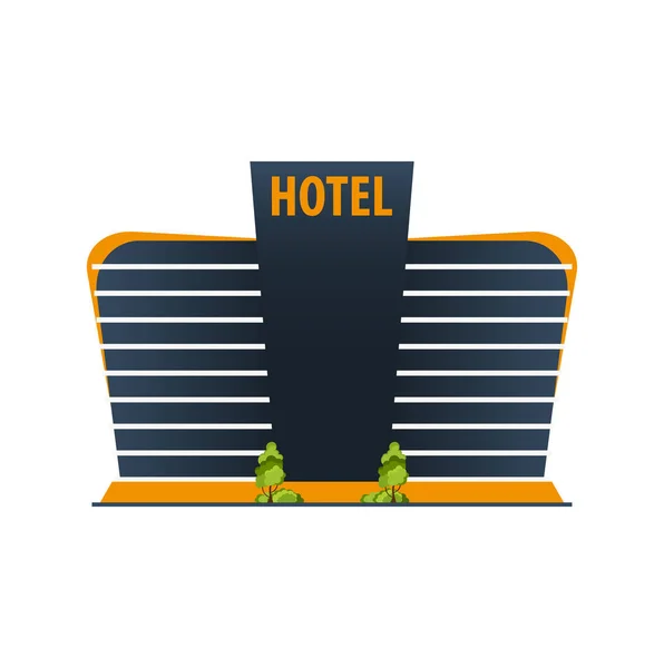 Hotel épület. Vendégház. Utazás és utazás. — Stock Vector