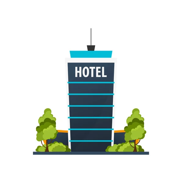 Hotelgebäude. Gästehaus. Reise und Reise. — Stockvektor