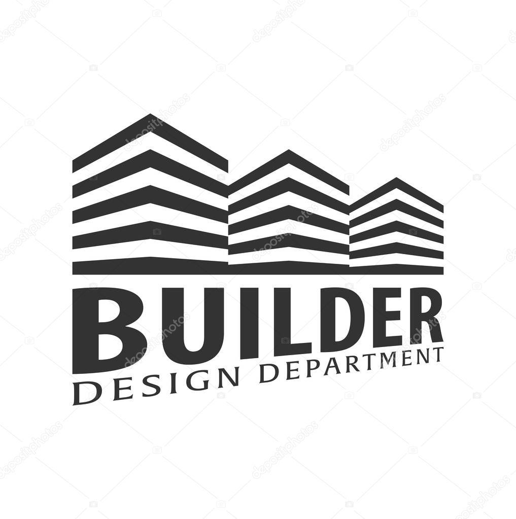 Building logo. Design department. Modern Buildings Company icons