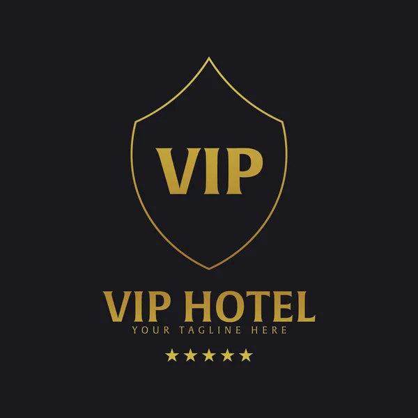 VIP Hotel λογότυπο και έμβλημα. Εικονογράφηση λογότυπο φορέα. — Διανυσματικό Αρχείο