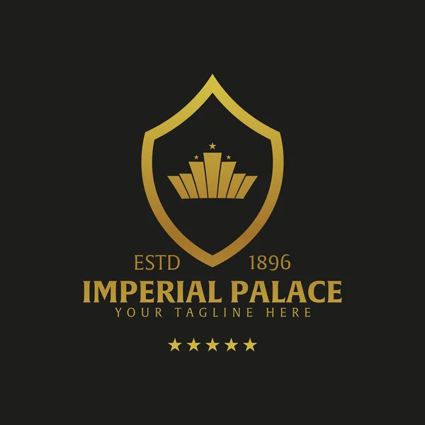 Logo y emblema del Imperial Palace Hotel. Ilustración del logotipo del vector . — Vector de stock