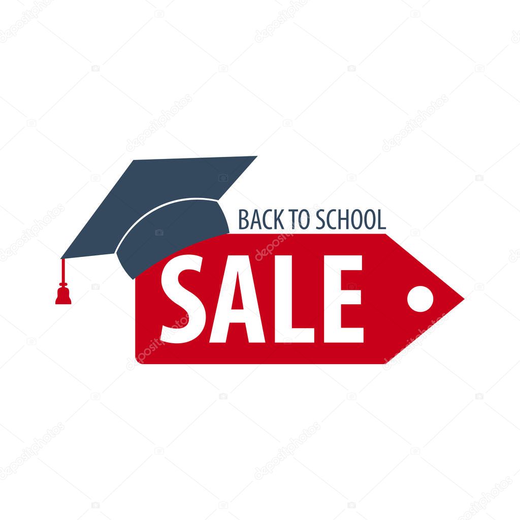 Back to School logo or emblem. Sale and Best offers. Vector illustration