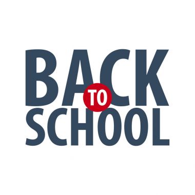 Geri okul logo veya amblem için. Satış ve en iyi teklif. Vektör çizim.