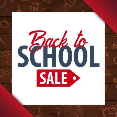 Geri okul ahşap arka plan için. Eğitim afiş. Vektör çizim.