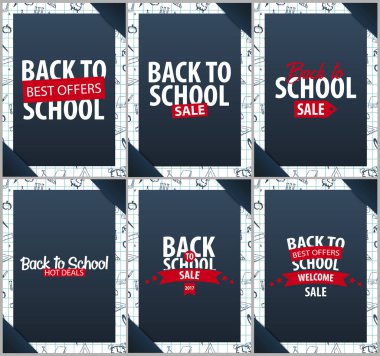 Okul geçmişine dönelim. Eğitim afişi. Vektör illüstrasyonu.