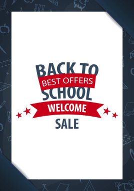 Okul geçmişine dönelim. Eğitim afişi. Vektör illüstrasyonu.