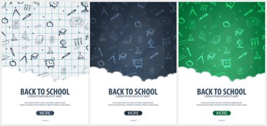 Okul geçmişine dönelim. Eğitim afişi. Vektör illüstrasyonu.