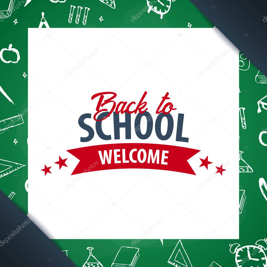 Back to School background. Education banner. Vector illustration.
