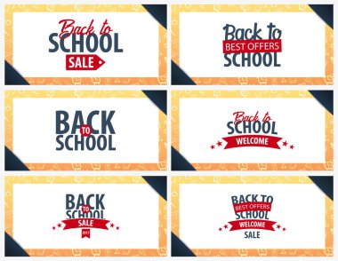 Okul geçmişine dönelim. Eğitim afişi. Vektör illüstrasyonu.