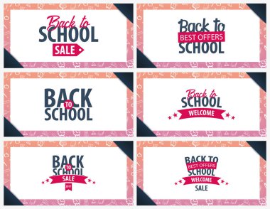 Okul geçmişine dönelim. Eğitim afişi. Vektör illüstrasyonu.