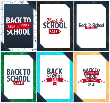 Okul geçmişine dönelim. Eğitim afişi. Vektör illüstrasyonu.