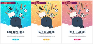 Okul geçmişine dönelim. Eğitim afişi. Vektör illüstrasyonu.