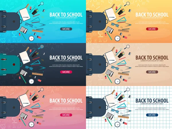 Okul geçmişine dönelim. Eğitim afişi. Vektör illüstrasyonu.