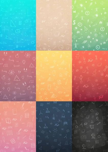 Afiş derslerde kümesi. Geri okul arka plan için. Eğitim afiş.