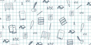 Edebiyat konu. Geri okul arka plan için. Eğitim afiş.