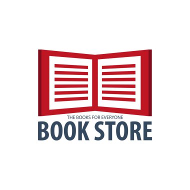 Kitapçıda Logo. Eğitim ve kitap amblemi. Vektör çizim.