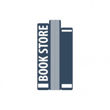 Kitapçıda Logo. Eğitim ve kitap amblemi. Vektör çizim.