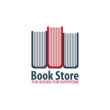 Kitapçıda Logo. Eğitim ve kitap amblemi. Vektör çizim.