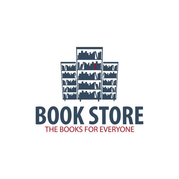 Logo de la librería. Educación y emblema del libro. Ilustración vectorial . — Vector de stock